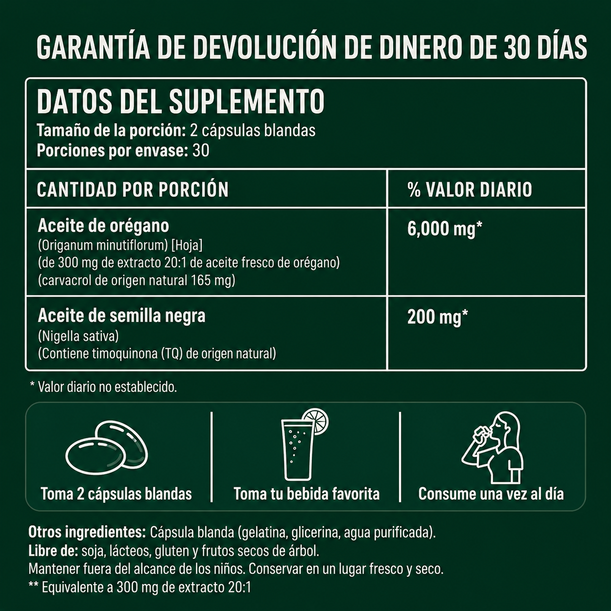 Aceite de orégano + semilla negra