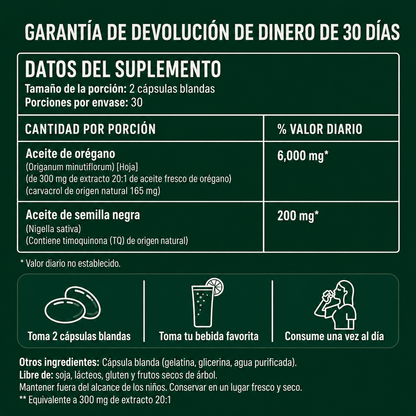 Aceite de orégano + semilla negra