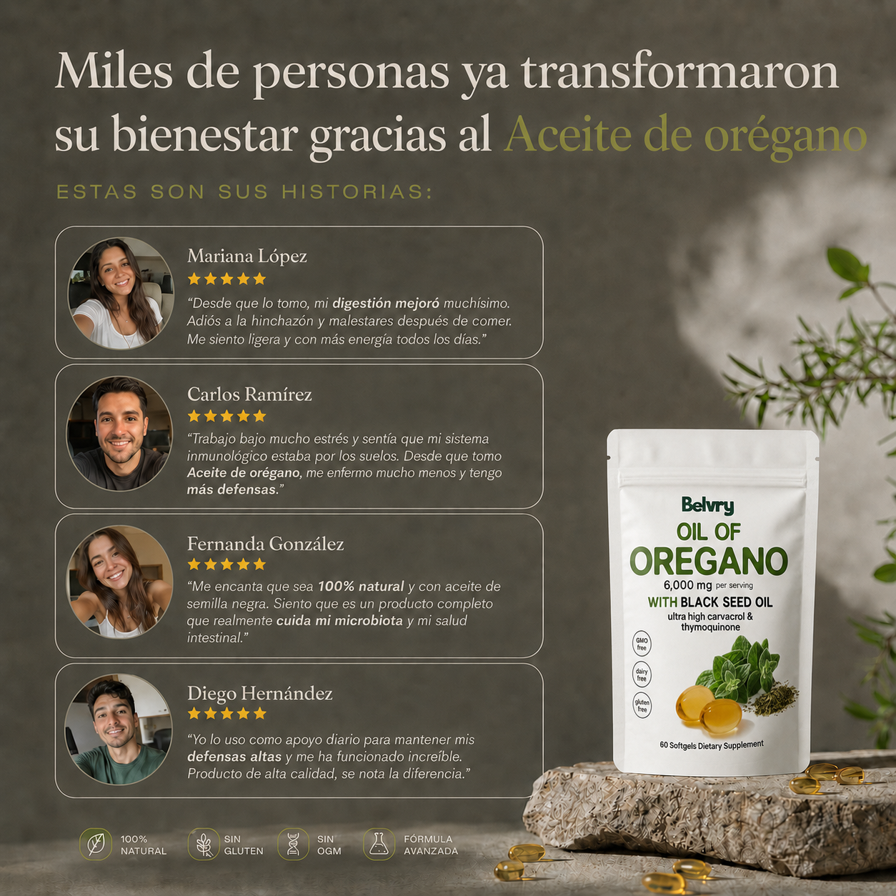 Aceite de orégano + semilla negra
